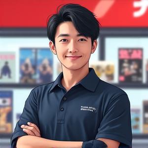 Manga Kitsu店長、明るい笑顔の日本人男性